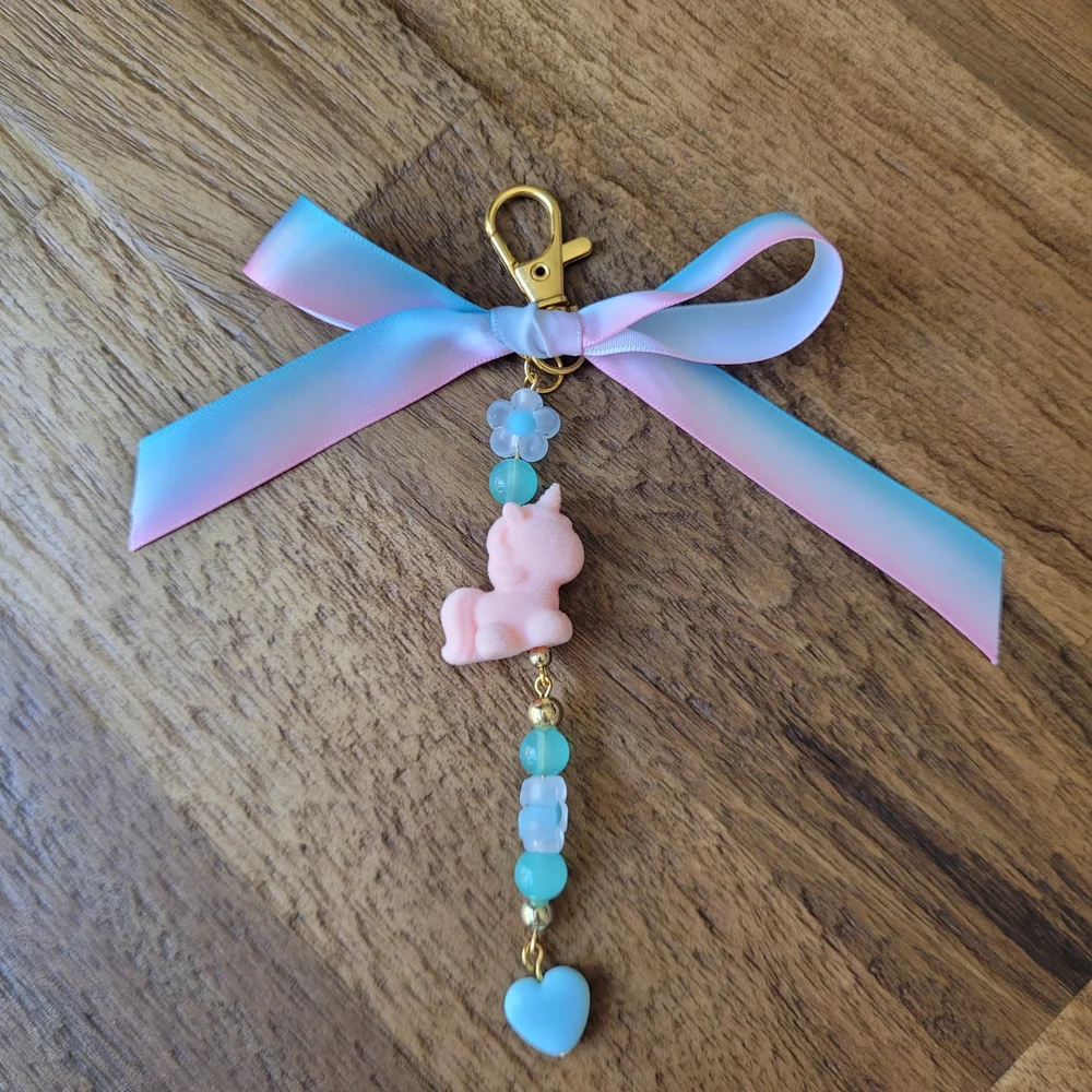 New Pastel Unicorn Bag Charm Keychain